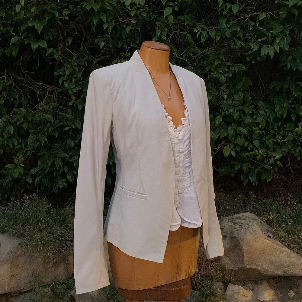 Theory butter soft leather blazer jacket winter/summer white - Picture 2 of 10
